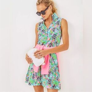 Lilly Pulitzer Floral Mini Dress - Pink and Green